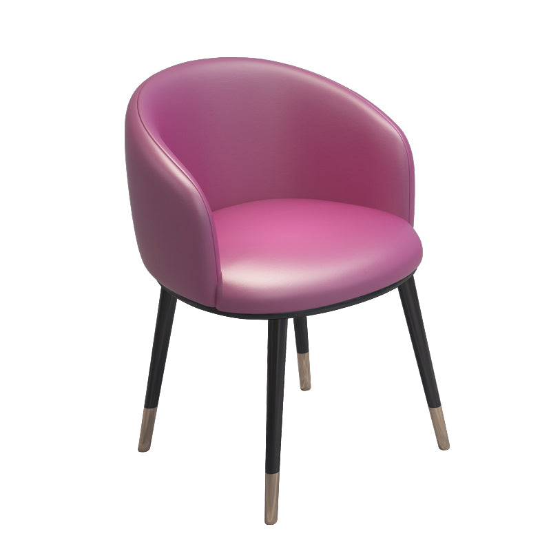 Scandinavian Style Metal Chair Solid Back Side Kitchen Dining Room Chairs Set Rose Red 1 Piece Clearhalo ' kitchen&dining_furn' 'Dining Chairs' 'Dining Tables & Seating' 'dining_chair' 'furn' 'furn_dining_chair' 'Furniture' 'furniture_dining_chair' 'Kitchen & Dining Furniture' 'kitchen' 4066435