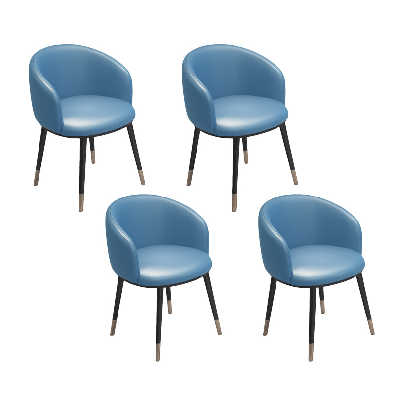 Scandinavian Style Metal Chair Solid Back Side Kitchen Dining Room Chairs Set Light Blue 4 Piece Set Clearhalo ' kitchen&dining_furn' 'Dining Chairs' 'Dining Tables & Seating' 'dining_chair' 'furn' 'furn_dining_chair' 'Furniture' 'furniture_dining_chair' 'Kitchen & Dining Furniture' 'kitchen' 4066440