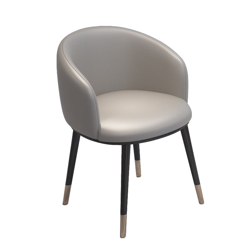 Scandinavian Style Metal Chair Solid Back Side Kitchen Dining Room Chairs Set Grey 1 Piece Clearhalo ' kitchen&dining_furn' 'Dining Chairs' 'Dining Tables & Seating' 'dining_chair' 'furn' 'furn_dining_chair' 'Furniture' 'furniture_dining_chair' 'Kitchen & Dining Furniture' 'kitchen' 4066441