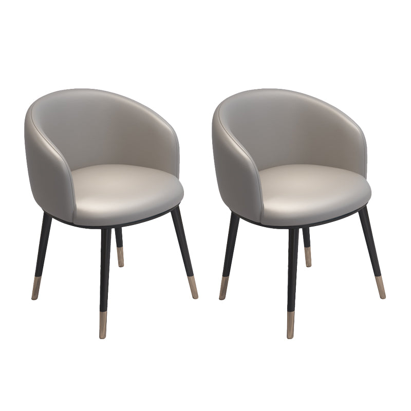 Scandinavian Style Metal Chair Solid Back Side Kitchen Dining Room Chairs Set Grey 2 Piece Set Clearhalo ' kitchen&dining_furn' 'Dining Chairs' 'Dining Tables & Seating' 'dining_chair' 'furn' 'furn_dining_chair' 'Furniture' 'furniture_dining_chair' 'Kitchen & Dining Furniture' 'kitchen' 4066442