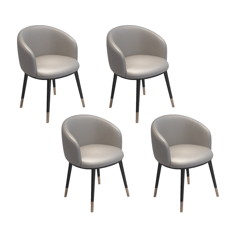 Scandinavian Style Metal Chair Solid Back Side Kitchen Dining Room Chairs Set Grey 4 Piece Set Clearhalo ' kitchen&dining_furn' 'Dining Chairs' 'Dining Tables & Seating' 'dining_chair' 'furn' 'furn_dining_chair' 'Furniture' 'furniture_dining_chair' 'Kitchen & Dining Furniture' 'kitchen' 4066443