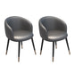 Scandinavian Style Metal Chair Solid Back Side Kitchen Dining Room Chairs Set Dark Gray 2 Piece Set Clearhalo ' kitchen&dining_furn' 'Dining Chairs' 'Dining Tables & Seating' 'dining_chair' 'furn' 'furn_dining_chair' 'Furniture' 'furniture_dining_chair' 'Kitchen & Dining Furniture' 'kitchen' 4066445