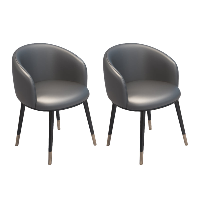 Scandinavian Style Metal Chair Solid Back Side Kitchen Dining Room Chairs Set Dark Gray 2 Piece Set Clearhalo ' kitchen&dining_furn' 'Dining Chairs' 'Dining Tables & Seating' 'dining_chair' 'furn' 'furn_dining_chair' 'Furniture' 'furniture_dining_chair' 'Kitchen & Dining Furniture' 'kitchen' 4066445