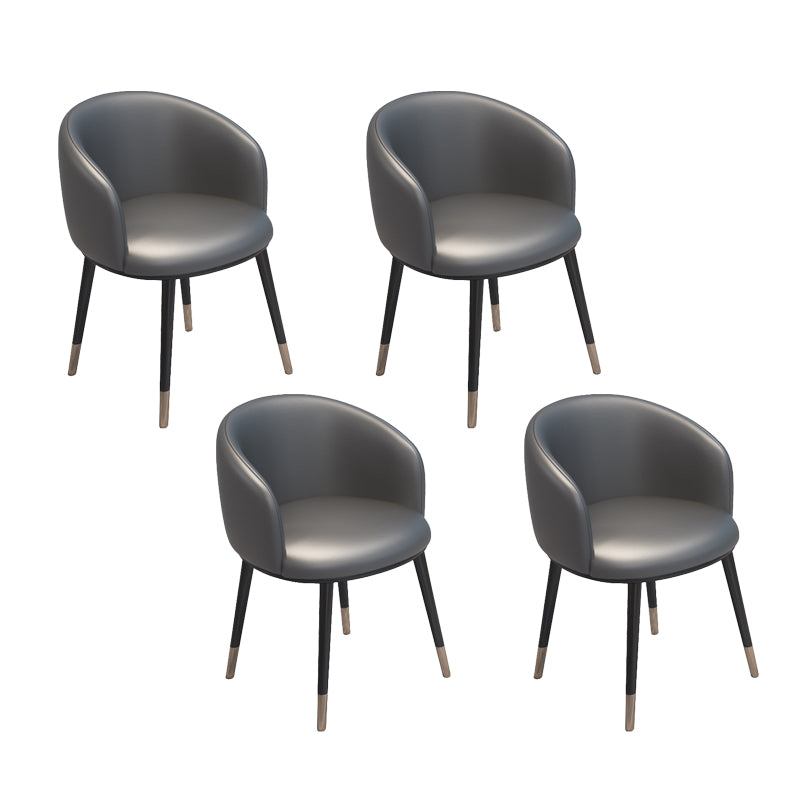 Scandinavian Style Metal Chair Solid Back Side Kitchen Dining Room Chairs Set Dark Gray 4 Piece Set Clearhalo ' kitchen&dining_furn' 'Dining Chairs' 'Dining Tables & Seating' 'dining_chair' 'furn' 'furn_dining_chair' 'Furniture' 'furniture_dining_chair' 'Kitchen & Dining Furniture' 'kitchen' 4066446