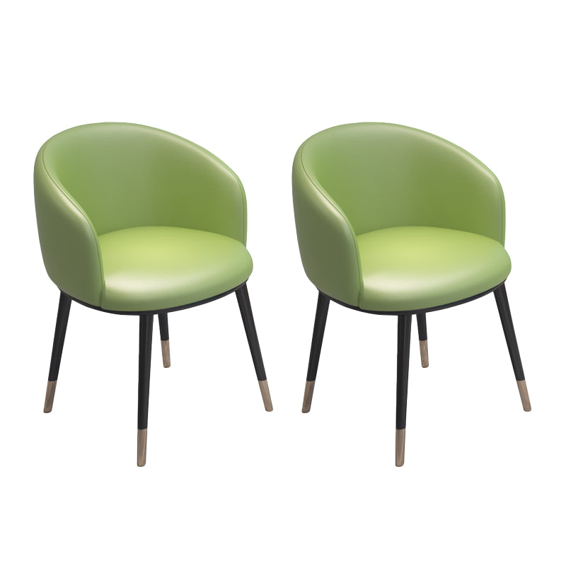 Scandinavian Style Metal Chair Solid Back Side Kitchen Dining Room Chairs Set Green 2 Piece Set Clearhalo ' kitchen&dining_furn' 'Dining Chairs' 'Dining Tables & Seating' 'dining_chair' 'furn' 'furn_dining_chair' 'Furniture' 'furniture_dining_chair' 'Kitchen & Dining Furniture' 'kitchen' 4066448