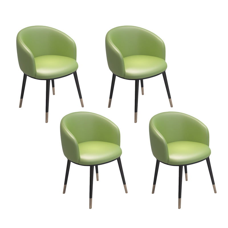 Scandinavian Style Metal Chair Solid Back Side Kitchen Dining Room Chairs Set Green 4 Piece Set Clearhalo ' kitchen&dining_furn' 'Dining Chairs' 'Dining Tables & Seating' 'dining_chair' 'furn' 'furn_dining_chair' 'Furniture' 'furniture_dining_chair' 'Kitchen & Dining Furniture' 'kitchen' 4066449