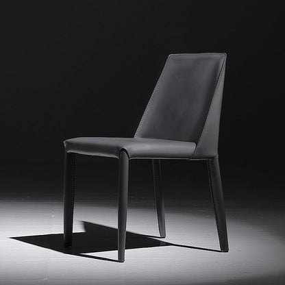 Metal Contemporary Dining Side Chair Dining Room Armless Solid Back Chair Grey 1 Piece Clearhalo ' kitchen&dining_furn' 'Dining Chairs' 'Dining Tables & Seating' 'dining_chair' 'furn' 'furn_dining_chair' 'Furniture' 'furniture_dining_chair' 'Kitchen & Dining Furniture' 'kitchen' 4066453