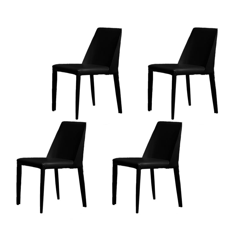 Metal Contemporary Dining Side Chair Dining Room Armless Solid Back Chair Black 4 Piece Set Clearhalo ' kitchen&dining_furn' 'Dining Chairs' 'Dining Tables & Seating' 'dining_chair' 'furn' 'furn_dining_chair' 'Furniture' 'furniture_dining_chair' 'Kitchen & Dining Furniture' 'kitchen' 4066463
