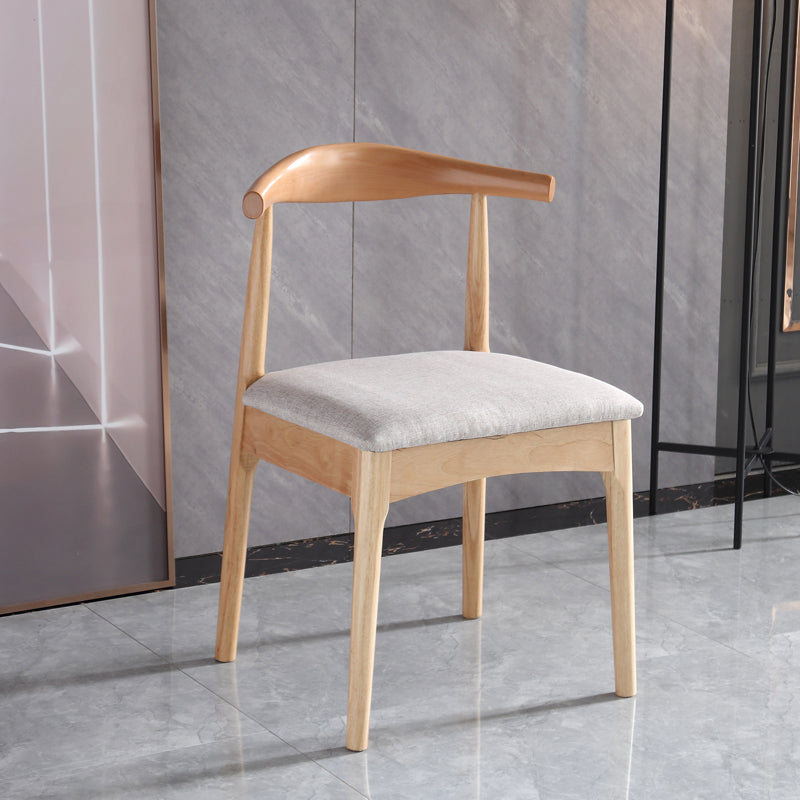 Indoor Scandinavian Side Chair Upholstered Open Back Wood Dining Room Chair Off-White 1 Piece Clearhalo ' kitchen&dining_furn' 'Dining Chairs' 'Dining Tables & Seating' 'dining_chair' 'furn' 'furn_dining_chair' 'Furniture' 'furniture_dining_chair' 'Kitchen & Dining Furniture' 'kitchen' 4066472