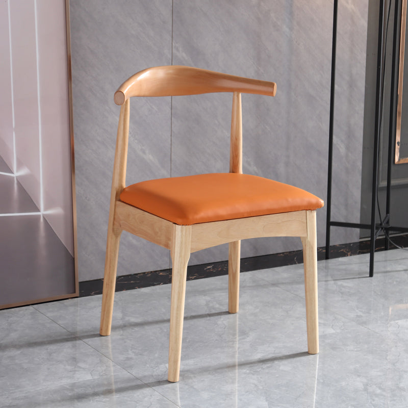 Indoor Scandinavian Side Chair Upholstered Open Back Wood Dining Room Chair Orange 1 Piece Clearhalo ' kitchen&dining_furn' 'Dining Chairs' 'Dining Tables & Seating' 'dining_chair' 'furn' 'furn_dining_chair' 'Furniture' 'furniture_dining_chair' 'Kitchen & Dining Furniture' 'kitchen' 4066478