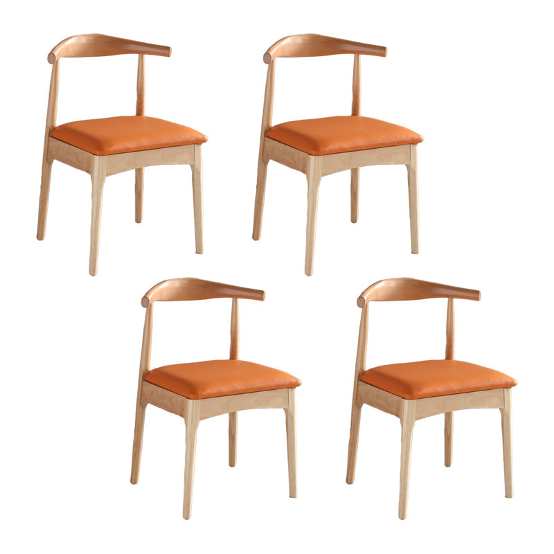 Indoor Scandinavian Side Chair Upholstered Open Back Wood Dining Room Chair Orange 4 Piece Set Clearhalo ' kitchen&dining_furn' 'Dining Chairs' 'Dining Tables & Seating' 'dining_chair' 'furn' 'furn_dining_chair' 'Furniture' 'furniture_dining_chair' 'Kitchen & Dining Furniture' 'kitchen' 4066482