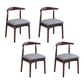 Indoor Scandinavian Side Chair Upholstered Open Back Wood Dining Room Chair Silver Gray 4 Piece Set Clearhalo ' kitchen&dining_furn' 'Dining Chairs' 'Dining Tables & Seating' 'dining_chair' 'furn' 'furn_dining_chair' 'Furniture' 'furniture_dining_chair' 'Kitchen & Dining Furniture' 'kitchen' 4066495