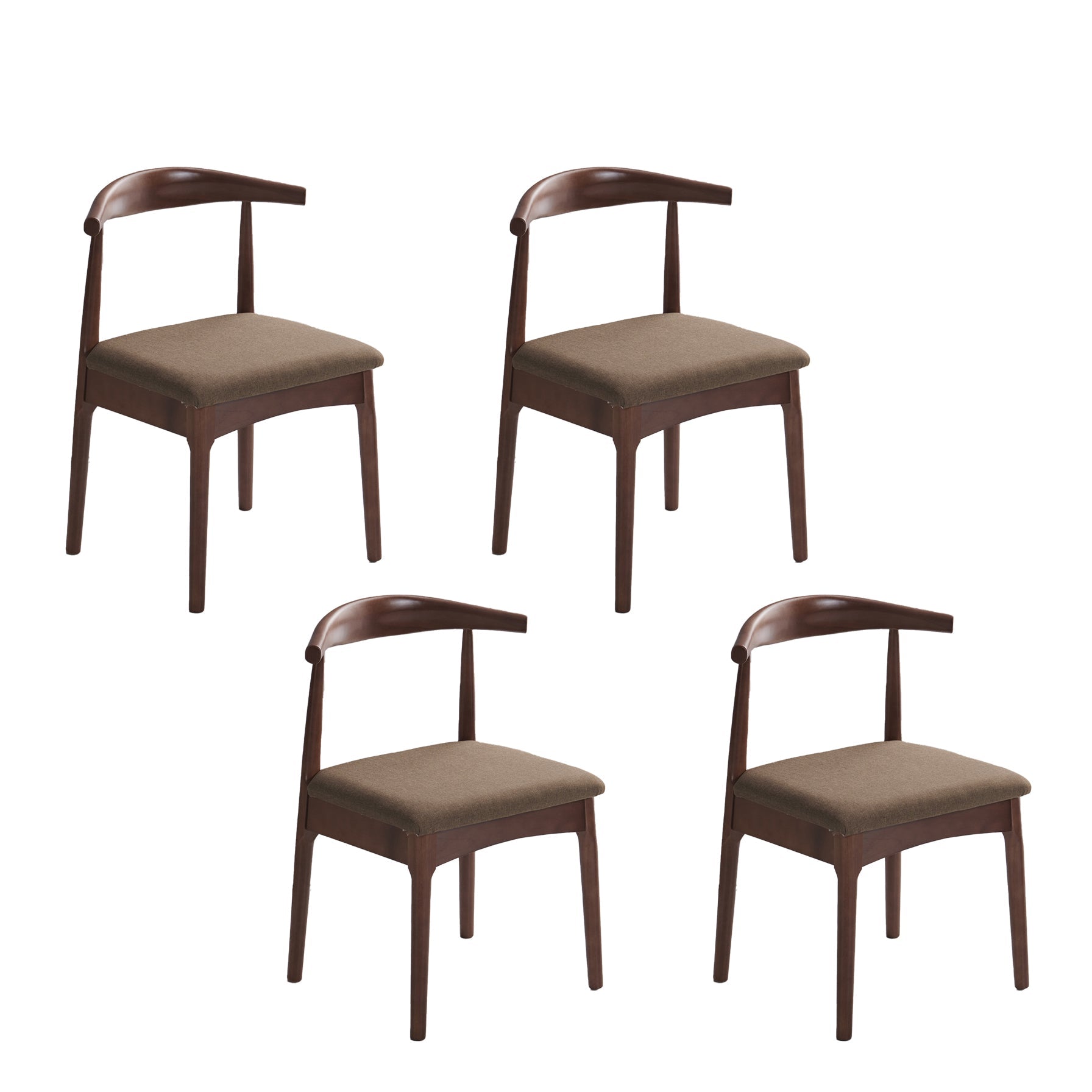 Indoor Scandinavian Side Chair Upholstered Open Back Wood Dining Room Chair Coffee 4 Piece Set Clearhalo ' kitchen&dining_furn' 'Dining Chairs' 'Dining Tables & Seating' 'dining_chair' 'furn' 'furn_dining_chair' 'Furniture' 'furniture_dining_chair' 'Kitchen & Dining Furniture' 'kitchen' 4066498