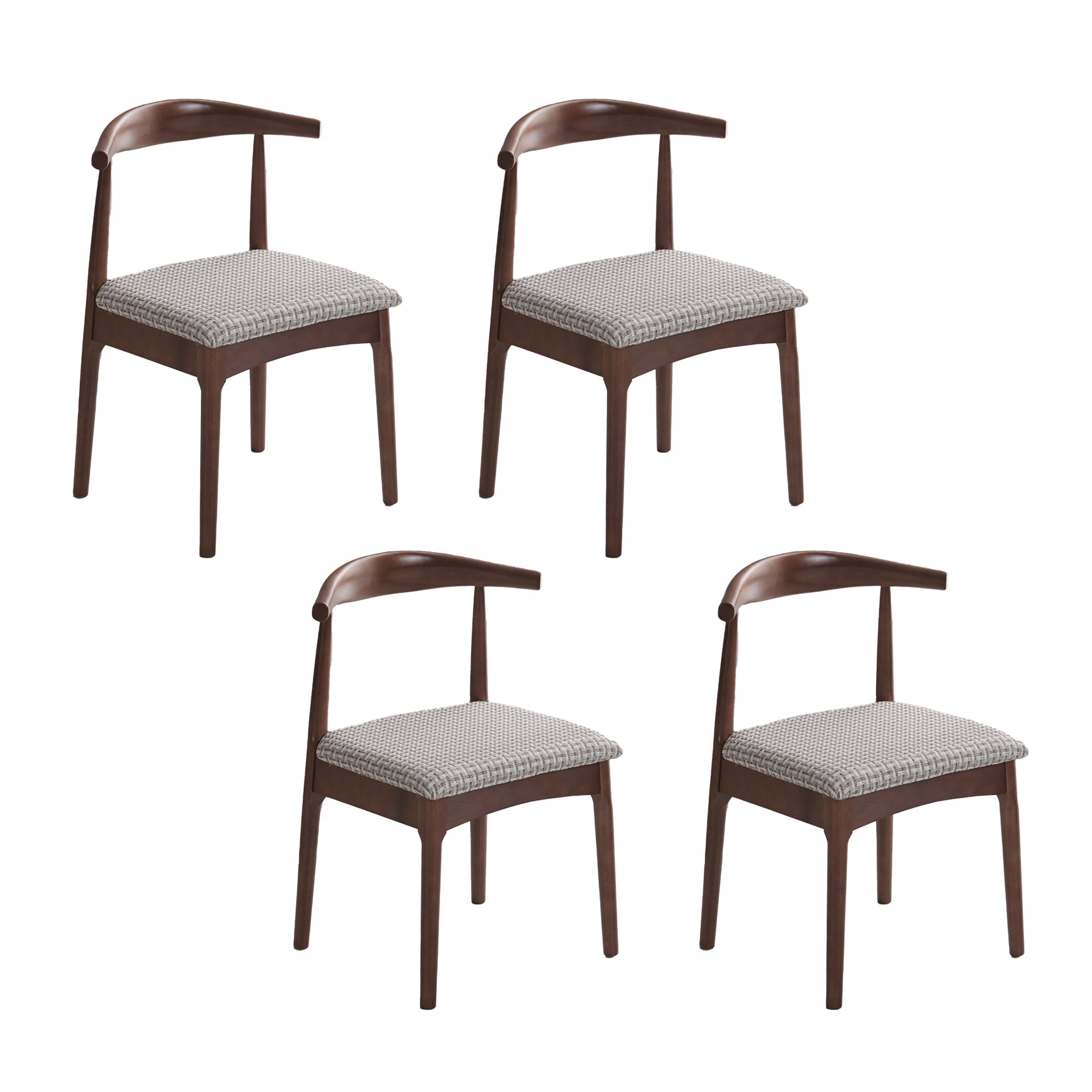 Indoor Scandinavian Side Chair Upholstered Open Back Wood Dining Room Chair Light Gray-White 4 Piece Set Clearhalo ' kitchen&dining_furn' 'Dining Chairs' 'Dining Tables & Seating' 'dining_chair' 'furn' 'furn_dining_chair' 'Furniture' 'furniture_dining_chair' 'Kitchen & Dining Furniture' 'kitchen' 4066504