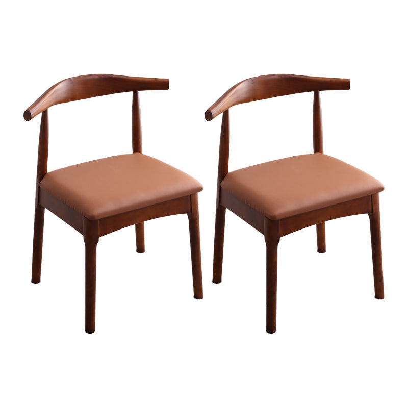 Indoor Scandinavian Side Chair Upholstered Open Back Wood Dining Room Chair Dark Brown 2 Piece Set Clearhalo ' kitchen&dining_furn' 'Dining Chairs' 'Dining Tables & Seating' 'dining_chair' 'furn' 'furn_dining_chair' 'Furniture' 'furniture_dining_chair' 'Kitchen & Dining Furniture' 'kitchen' 4066506