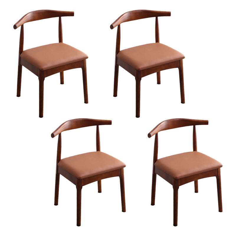 Indoor Scandinavian Side Chair Upholstered Open Back Wood Dining Room Chair Dark Brown 4 Piece Set Clearhalo ' kitchen&dining_furn' 'Dining Chairs' 'Dining Tables & Seating' 'dining_chair' 'furn' 'furn_dining_chair' 'Furniture' 'furniture_dining_chair' 'Kitchen & Dining Furniture' 'kitchen' 4066507