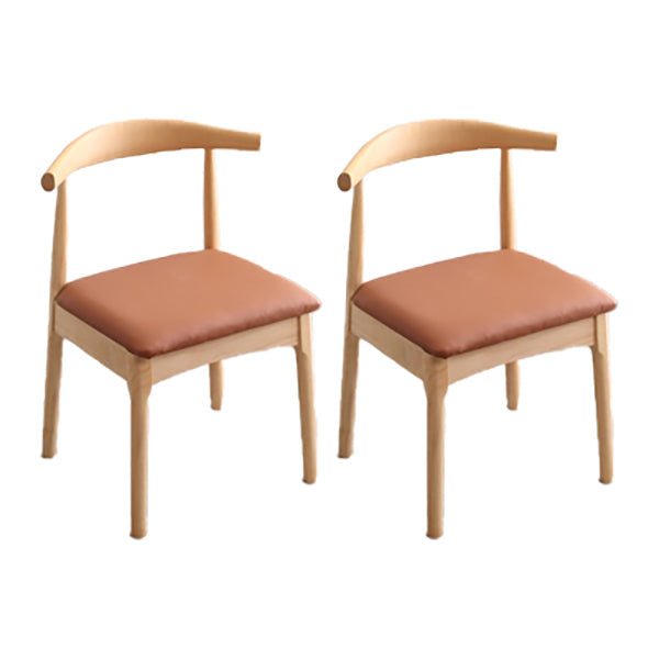 Indoor Scandinavian Side Chair Upholstered Open Back Wood Dining Room Chair Brown 2 Piece Set Clearhalo ' kitchen&dining_furn' 'Dining Chairs' 'Dining Tables & Seating' 'dining_chair' 'furn' 'furn_dining_chair' 'Furniture' 'furniture_dining_chair' 'Kitchen & Dining Furniture' 'kitchen' 4066509
