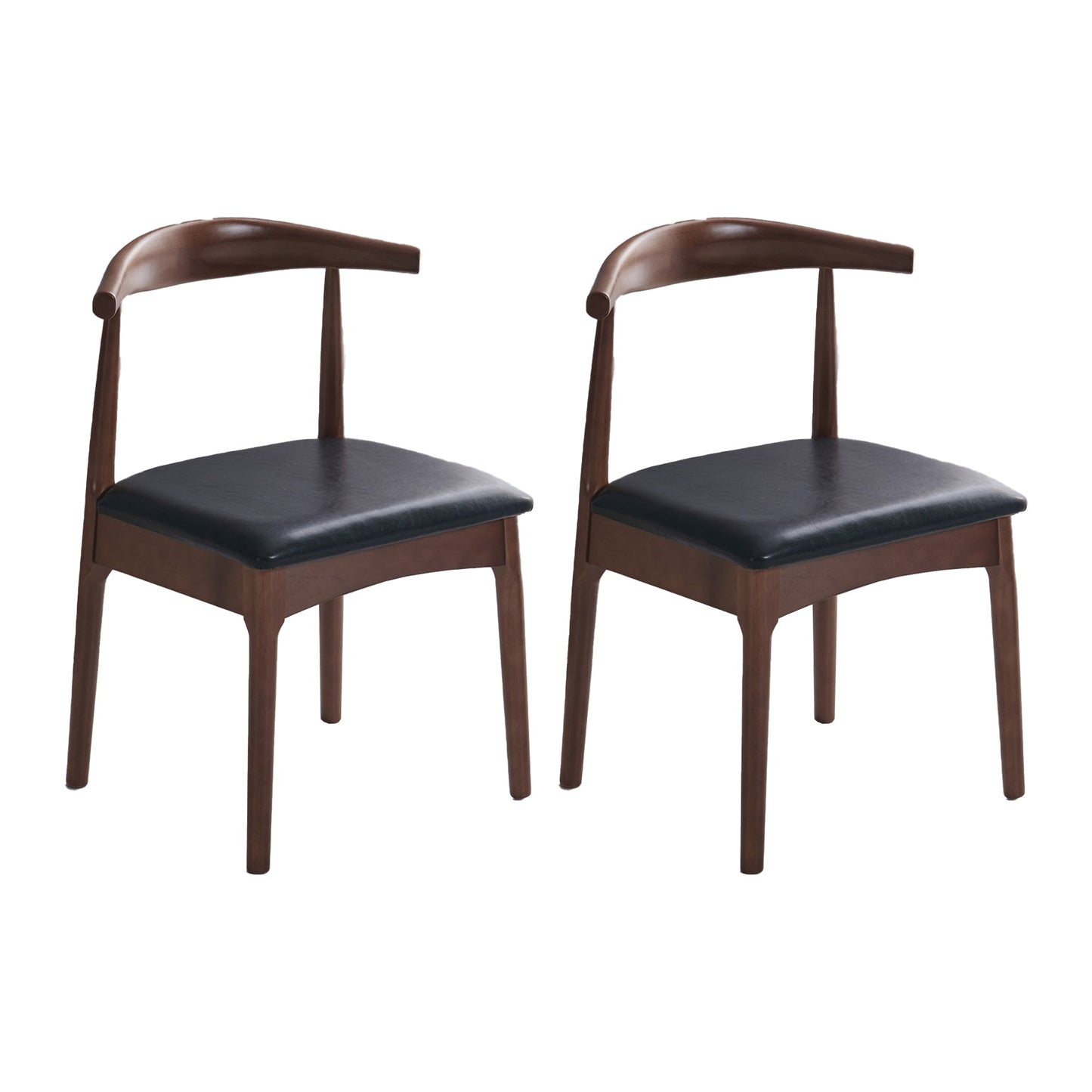 Indoor Scandinavian Side Chair Upholstered Open Back Wood Dining Room Chair Gloss Black 2 Piece Set Clearhalo ' kitchen&dining_furn' 'Dining Chairs' 'Dining Tables & Seating' 'dining_chair' 'furn' 'furn_dining_chair' 'Furniture' 'furniture_dining_chair' 'Kitchen & Dining Furniture' 'kitchen' 4066521