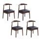 Indoor Scandinavian Side Chair Upholstered Open Back Wood Dining Room Chair Gloss Black 4 Piece Set Clearhalo ' kitchen&dining_furn' 'Dining Chairs' 'Dining Tables & Seating' 'dining_chair' 'furn' 'furn_dining_chair' 'Furniture' 'furniture_dining_chair' 'Kitchen & Dining Furniture' 'kitchen' 4066522