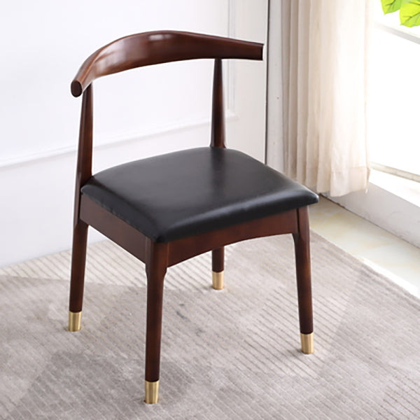 Indoor Scandinavian Side Chair Upholstered Open Back Wood Dining Room Chair Brown-Black 1 Piece Clearhalo ' kitchen&dining_furn' 'Dining Chairs' 'Dining Tables & Seating' 'dining_chair' 'furn' 'furn_dining_chair' 'Furniture' 'furniture_dining_chair' 'Kitchen & Dining Furniture' 'kitchen' 4066523