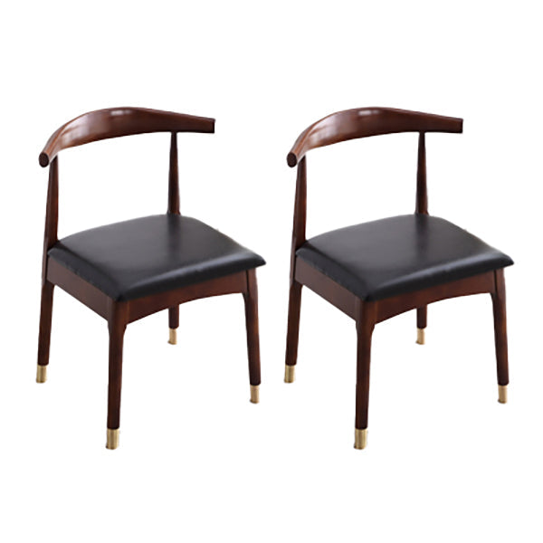 Indoor Scandinavian Side Chair Upholstered Open Back Wood Dining Room Chair Brown-Black 2 Piece Set Clearhalo ' kitchen&dining_furn' 'Dining Chairs' 'Dining Tables & Seating' 'dining_chair' 'furn' 'furn_dining_chair' 'Furniture' 'furniture_dining_chair' 'Kitchen & Dining Furniture' 'kitchen' 4066524