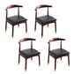 Indoor Scandinavian Side Chair Upholstered Open Back Wood Dining Room Chair Brown-Black 4 Piece Set Clearhalo ' kitchen&dining_furn' 'Dining Chairs' 'Dining Tables & Seating' 'dining_chair' 'furn' 'furn_dining_chair' 'Furniture' 'furniture_dining_chair' 'Kitchen & Dining Furniture' 'kitchen' 4066525