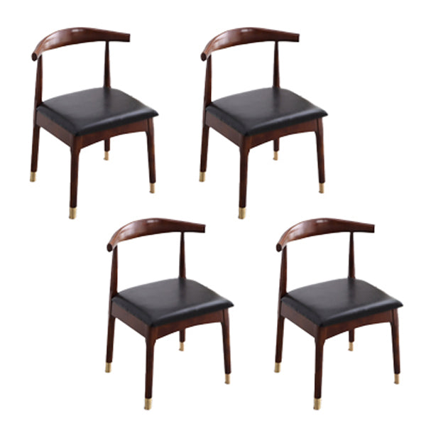 Indoor Scandinavian Side Chair Upholstered Open Back Wood Dining Room Chair Brown-Black 4 Piece Set Clearhalo ' kitchen&dining_furn' 'Dining Chairs' 'Dining Tables & Seating' 'dining_chair' 'furn' 'furn_dining_chair' 'Furniture' 'furniture_dining_chair' 'Kitchen & Dining Furniture' 'kitchen' 4066525