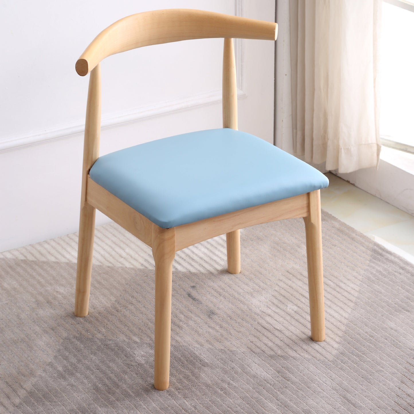 Indoor Scandinavian Side Chair Upholstered Open Back Wood Dining Room Chair Blue 1 Piece Clearhalo ' kitchen&dining_furn' 'Dining Chairs' 'Dining Tables & Seating' 'dining_chair' 'furn' 'furn_dining_chair' 'Furniture' 'furniture_dining_chair' 'Kitchen & Dining Furniture' 'kitchen' 4066529