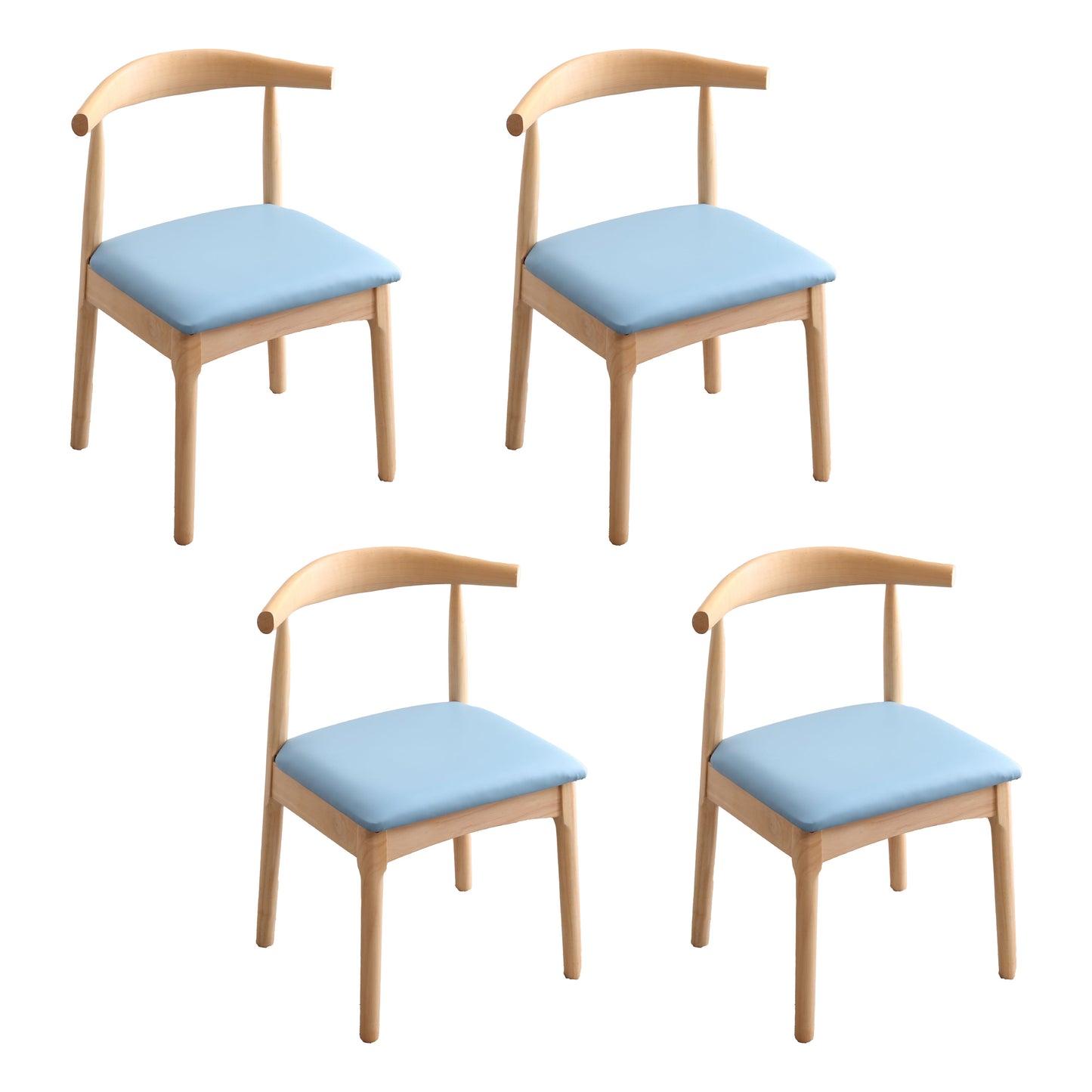 Indoor Scandinavian Side Chair Upholstered Open Back Wood Dining Room Chair Blue 4 Piece Set Clearhalo ' kitchen&dining_furn' 'Dining Chairs' 'Dining Tables & Seating' 'dining_chair' 'furn' 'furn_dining_chair' 'Furniture' 'furniture_dining_chair' 'Kitchen & Dining Furniture' 'kitchen' 4066531