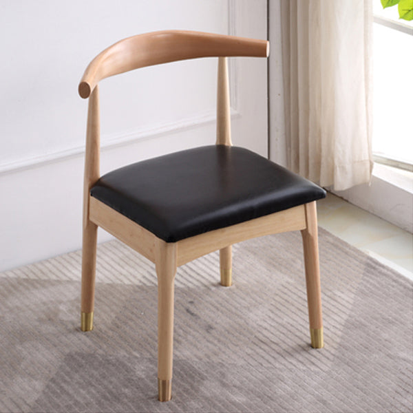 Indoor Scandinavian Side Chair Upholstered Open Back Wood Dining Room Chair Black-Brown 1 Piece Clearhalo ' kitchen&dining_furn' 'Dining Chairs' 'Dining Tables & Seating' 'dining_chair' 'furn' 'furn_dining_chair' 'Furniture' 'furniture_dining_chair' 'Kitchen & Dining Furniture' 'kitchen' 4066532