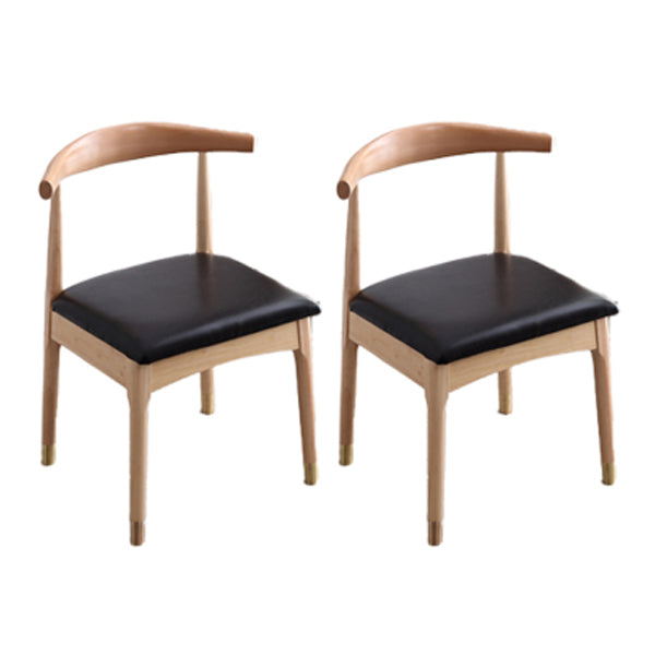 Indoor Scandinavian Side Chair Upholstered Open Back Wood Dining Room Chair Black-Brown 2 Piece Set Clearhalo ' kitchen&dining_furn' 'Dining Chairs' 'Dining Tables & Seating' 'dining_chair' 'furn' 'furn_dining_chair' 'Furniture' 'furniture_dining_chair' 'Kitchen & Dining Furniture' 'kitchen' 4066533