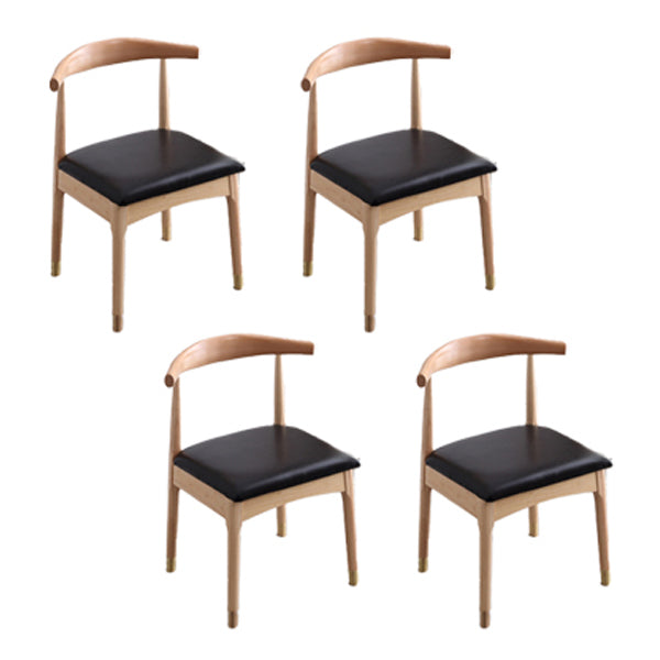 Indoor Scandinavian Side Chair Upholstered Open Back Wood Dining Room Chair Black-Brown 4 Piece Set Clearhalo ' kitchen&dining_furn' 'Dining Chairs' 'Dining Tables & Seating' 'dining_chair' 'furn' 'furn_dining_chair' 'Furniture' 'furniture_dining_chair' 'Kitchen & Dining Furniture' 'kitchen' 4066534