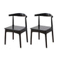 Indoor Scandinavian Side Chair Upholstered Wood Open Back Dining Room Chair (Set of 2) Gloss Black Clearhalo ' kitchen&dining_furn' 'Dining Chairs' 'Dining Tables & Seating' 'dining_chair' 'furn' 'furn_dining_chair' 'Furniture' 'furniture_dining_chair' 'Kitchen & Dining Furniture' 'kitchen' 4066558