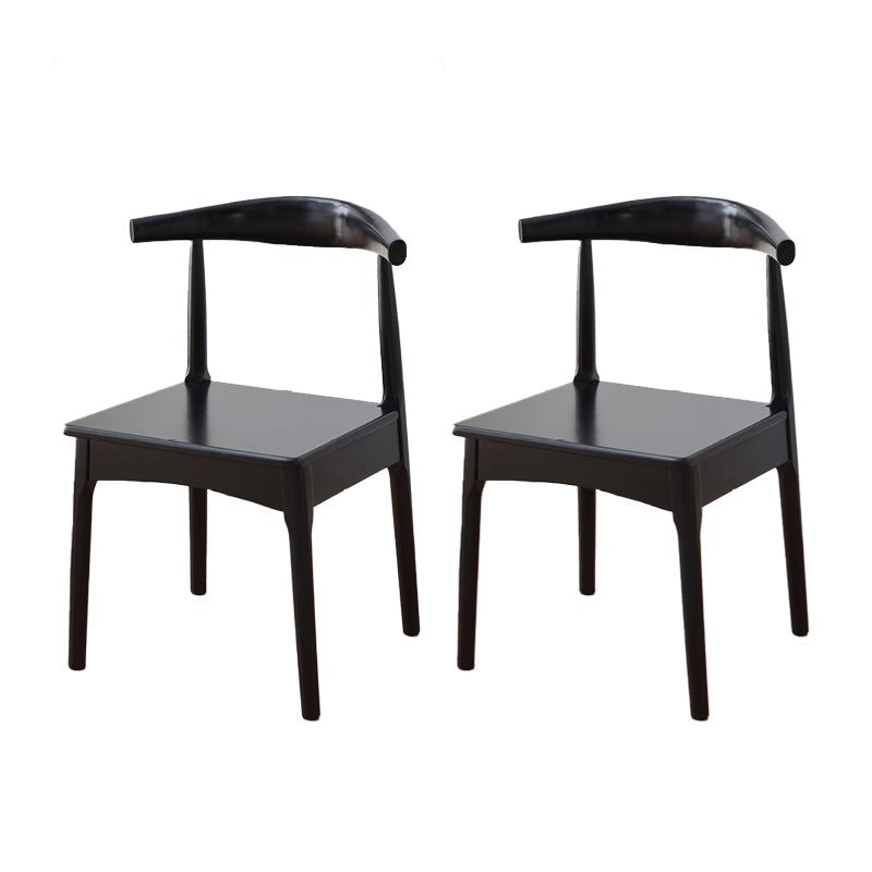 Indoor Scandinavian Side Chair Upholstered Wood Open Back Dining Room Chair (Set of 2) Gloss Black Clearhalo ' kitchen&dining_furn' 'Dining Chairs' 'Dining Tables & Seating' 'dining_chair' 'furn' 'furn_dining_chair' 'Furniture' 'furniture_dining_chair' 'Kitchen & Dining Furniture' 'kitchen' 4066558