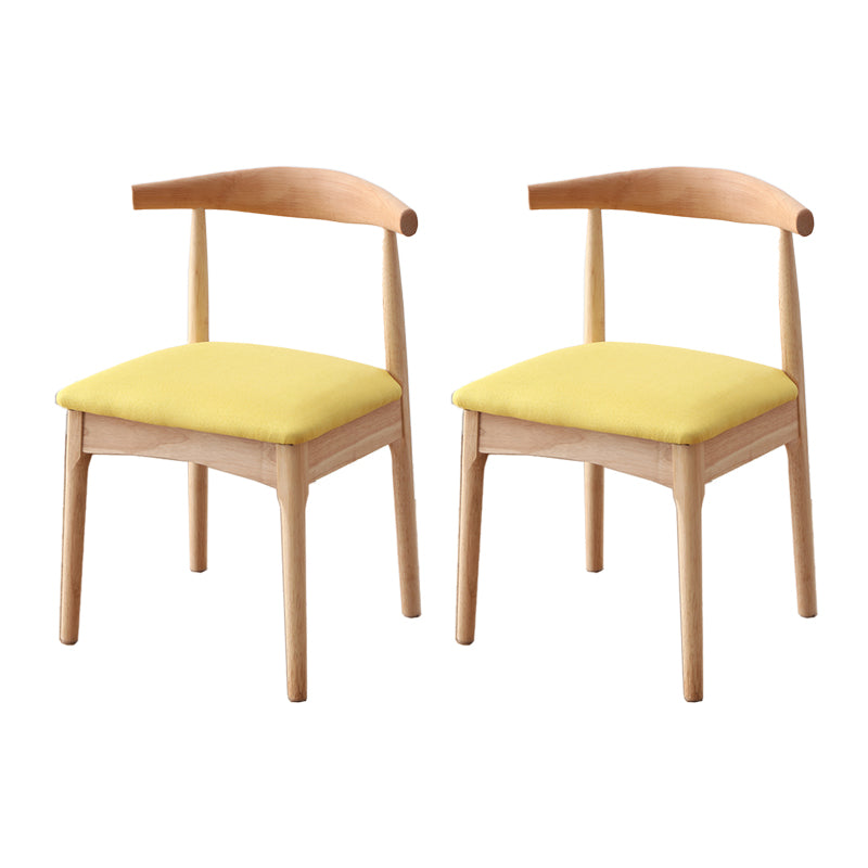 Indoor Scandinavian Side Chair Upholstered Wood Open Back Dining Room Chair (Set of 2) Yellow Clearhalo ' kitchen&dining_furn' 'Dining Chairs' 'Dining Tables & Seating' 'dining_chair' 'furn' 'furn_dining_chair' 'Furniture' 'furniture_dining_chair' 'Kitchen & Dining Furniture' 'kitchen' 4066559
