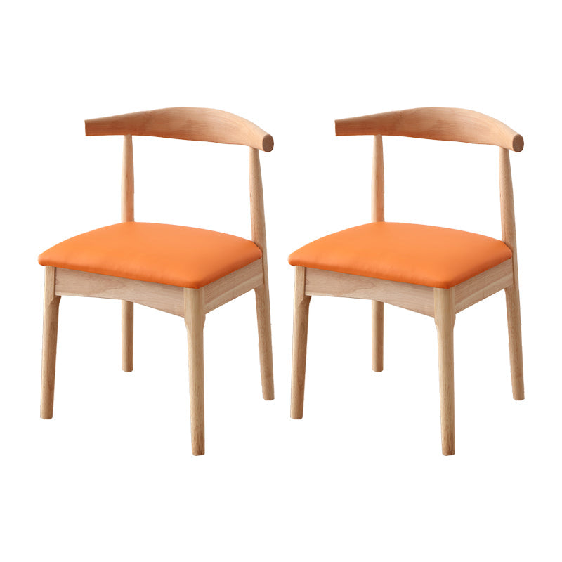 Indoor Scandinavian Side Chair Upholstered Wood Open Back Dining Room Chair (Set of 2) Orange Clearhalo ' kitchen&dining_furn' 'Dining Chairs' 'Dining Tables & Seating' 'dining_chair' 'furn' 'furn_dining_chair' 'Furniture' 'furniture_dining_chair' 'Kitchen & Dining Furniture' 'kitchen' 4066564