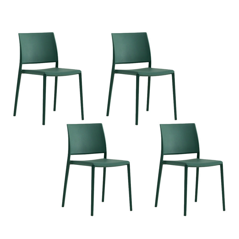 Nordic Style Plastic Dining Chair Open Back Dining Side Chair for Restaurant Dark Green 4 Piece Set Clearhalo ' kitchen&dining_furn' 'Dining Chairs' 'Dining Tables & Seating' 'dining_chair' 'furn' 'furn_dining_chair' 'Furniture' 'furniture_dining_chair' 'Kitchen & Dining Furniture' 'kitchen' 4066570