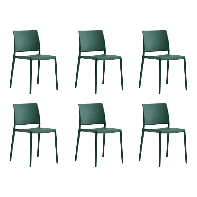 Nordic Style Plastic Dining Chair Open Back Dining Side Chair for Restaurant Dark Green 6 Piece Set Clearhalo ' kitchen&dining_furn' 'Dining Chairs' 'Dining Tables & Seating' 'dining_chair' 'furn' 'furn_dining_chair' 'Furniture' 'furniture_dining_chair' 'Kitchen & Dining Furniture' 'kitchen' 4066572