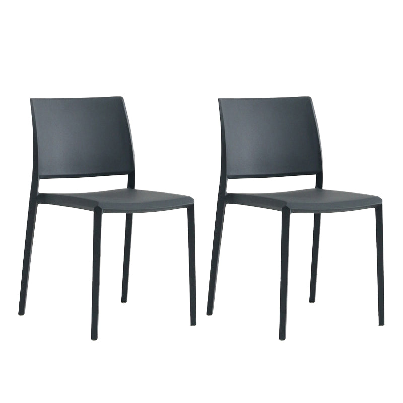 Nordic Style Plastic Dining Chair Open Back Dining Side Chair for Restaurant Dark Gray 2 Piece Set Clearhalo ' kitchen&dining_furn' 'Dining Chairs' 'Dining Tables & Seating' 'dining_chair' 'furn' 'furn_dining_chair' 'Furniture' 'furniture_dining_chair' 'Kitchen & Dining Furniture' 'kitchen' 4066573