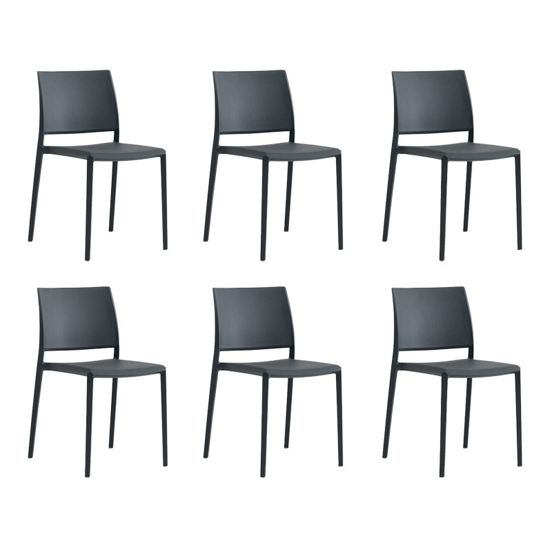 Nordic Style Plastic Dining Chair Open Back Dining Side Chair for Restaurant Dark Gray 6 Piece Set Clearhalo ' kitchen&dining_furn' 'Dining Chairs' 'Dining Tables & Seating' 'dining_chair' 'furn' 'furn_dining_chair' 'Furniture' 'furniture_dining_chair' 'Kitchen & Dining Furniture' 'kitchen' 4066577