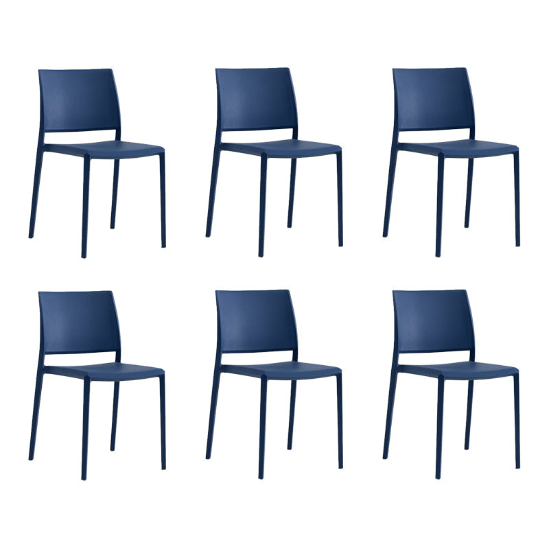 Nordic Style Plastic Dining Chair Open Back Dining Side Chair for Restaurant Dark Blue 6 Piece Set Clearhalo ' kitchen&dining_furn' 'Dining Chairs' 'Dining Tables & Seating' 'dining_chair' 'furn' 'furn_dining_chair' 'Furniture' 'furniture_dining_chair' 'Kitchen & Dining Furniture' 'kitchen' 4066583