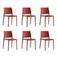 Nordic Style Plastic Dining Chair Open Back Dining Side Chair for Restaurant Brick Red 6 Piece Set Clearhalo ' kitchen&dining_furn' 'Dining Chairs' 'Dining Tables & Seating' 'dining_chair' 'furn' 'furn_dining_chair' 'Furniture' 'furniture_dining_chair' 'Kitchen & Dining Furniture' 'kitchen' 4066588