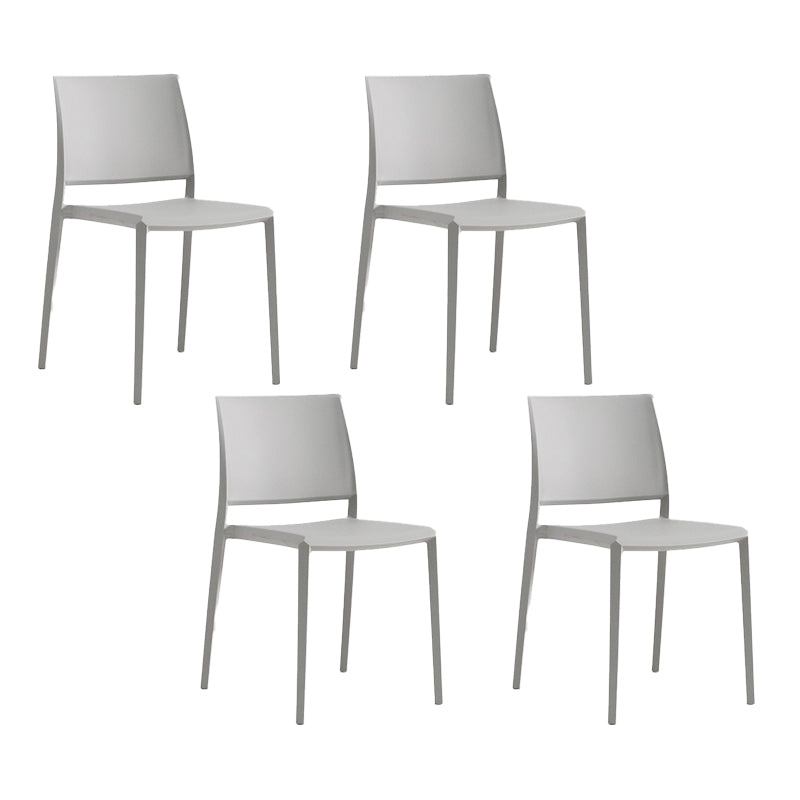 Nordic Style Plastic Dining Chair Open Back Dining Side Chair for Restaurant Light Gray 4 Piece Set Clearhalo ' kitchen&dining_furn' 'Dining Chairs' 'Dining Tables & Seating' 'dining_chair' 'furn' 'furn_dining_chair' 'Furniture' 'furniture_dining_chair' 'Kitchen & Dining Furniture' 'kitchen' 4066590