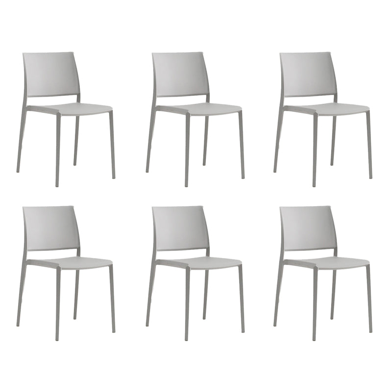 Nordic Style Plastic Dining Chair Open Back Dining Side Chair for Restaurant Light Gray 6 Piece Set Clearhalo ' kitchen&dining_furn' 'Dining Chairs' 'Dining Tables & Seating' 'dining_chair' 'furn' 'furn_dining_chair' 'Furniture' 'furniture_dining_chair' 'Kitchen & Dining Furniture' 'kitchen' 4066591