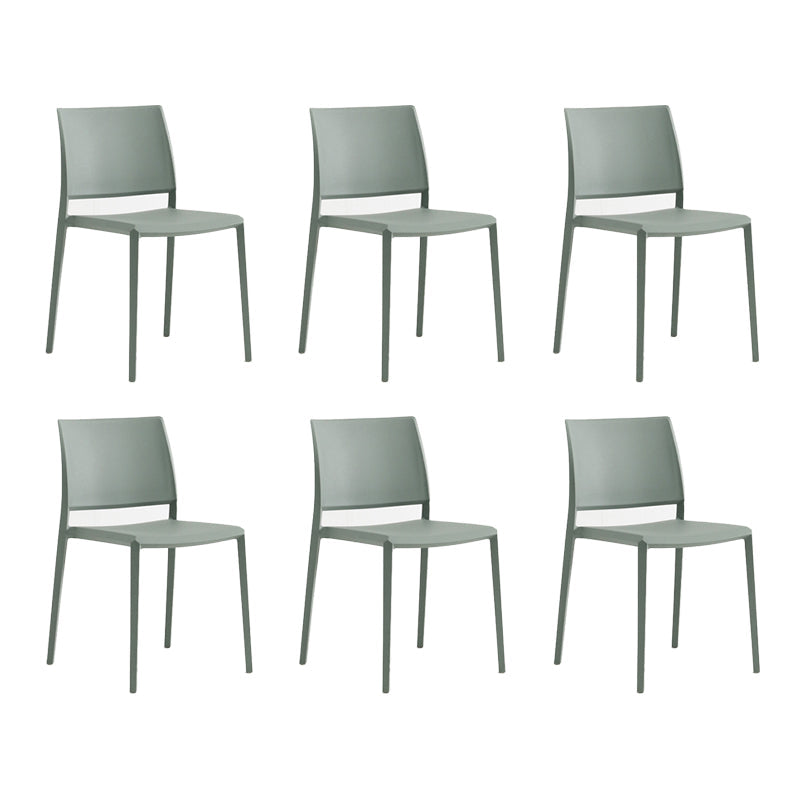 Nordic Style Plastic Dining Chair Open Back Dining Side Chair for Restaurant Gray-Green 6 Piece Set Clearhalo ' kitchen&dining_furn' 'Dining Chairs' 'Dining Tables & Seating' 'dining_chair' 'furn' 'furn_dining_chair' 'Furniture' 'furniture_dining_chair' 'Kitchen & Dining Furniture' 'kitchen' 4066594