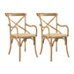 Farmhouse Wood Dining Room Chairs Cross Back Side Armchair for Restaurant Natural 2 Piece Set Clearhalo ' kitchen&dining_furn' 'Dining Chairs' 'Dining Tables & Seating' 'dining_chair' 'furn' 'furn_dining_chair' 'Furniture' 'furniture_dining_chair' 'Kitchen & Dining Furniture' 'kitchen' 4066622