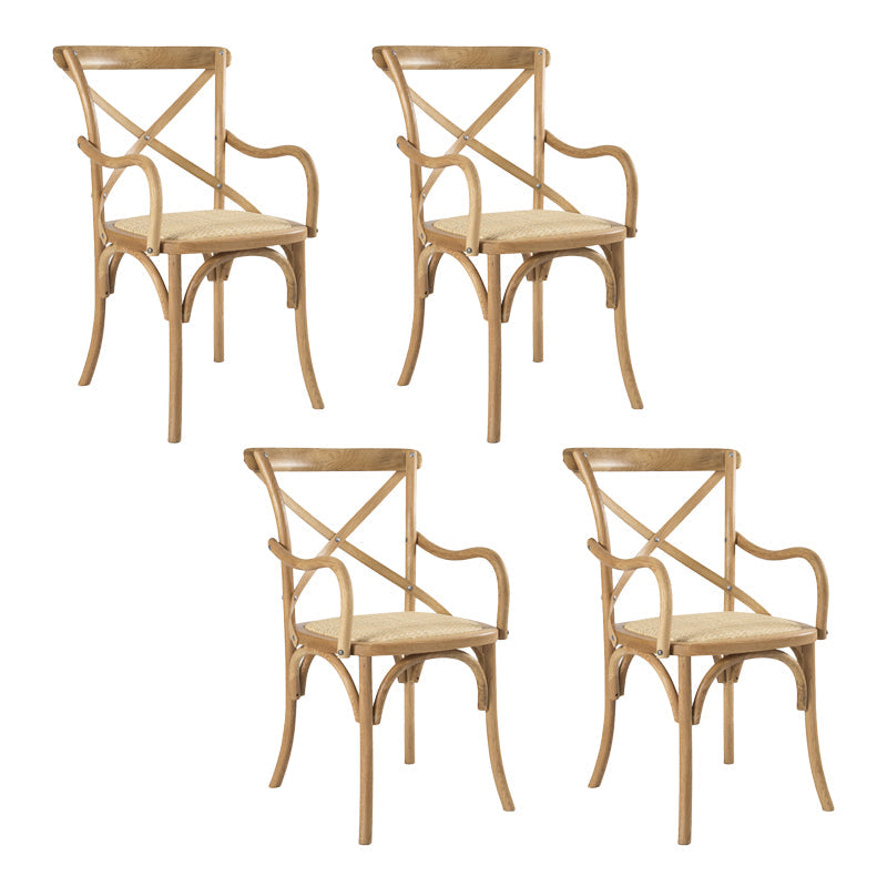 Farmhouse Wood Dining Room Chairs Cross Back Side Armchair for Restaurant Natural 4 Piece Set Clearhalo ' kitchen&dining_furn' 'Dining Chairs' 'Dining Tables & Seating' 'dining_chair' 'furn' 'furn_dining_chair' 'Furniture' 'furniture_dining_chair' 'Kitchen & Dining Furniture' 'kitchen' 4066624