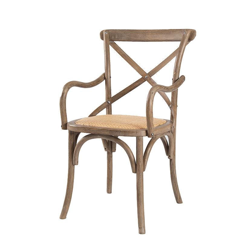 Farmhouse Wood Dining Room Chairs Cross Back Side Armchair for Restaurant Clearhalo ' kitchen&dining_furn' 'Dining Chairs' 'Dining Tables & Seating' 'dining_chair' 'furn' 'furn_dining_chair' 'Furniture' 'furniture_dining_chair' 'Kitchen & Dining Furniture' 'kitchen' 4066628