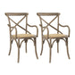 Farmhouse Wood Dining Room Chairs Cross Back Side Armchair for Restaurant Grey 2 Piece Set Clearhalo ' kitchen&dining_furn' 'Dining Chairs' 'Dining Tables & Seating' 'dining_chair' 'furn' 'furn_dining_chair' 'Furniture' 'furniture_dining_chair' 'Kitchen & Dining Furniture' 'kitchen' 4066629