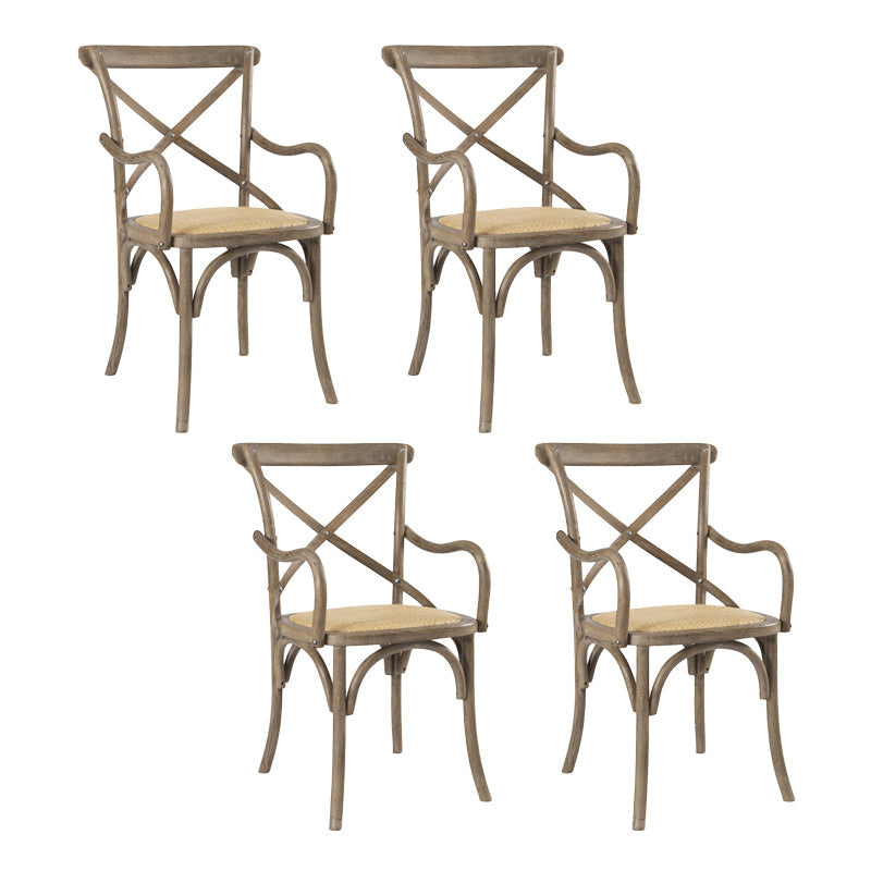 Farmhouse Wood Dining Room Chairs Cross Back Side Armchair for Restaurant Grey 4 Piece Set Clearhalo ' kitchen&dining_furn' 'Dining Chairs' 'Dining Tables & Seating' 'dining_chair' 'furn' 'furn_dining_chair' 'Furniture' 'furniture_dining_chair' 'Kitchen & Dining Furniture' 'kitchen' 4066630